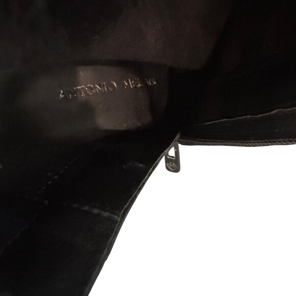 Antonio Melani Rabbit Fur Black Suede Leather Heel Boots Women's Shoes, Size 6M - Picture 8 of 8